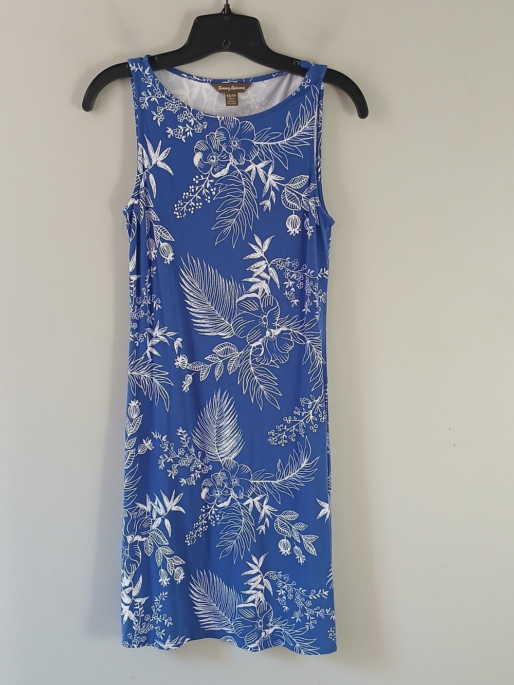 Tommy Bahama Women's Size XS Sleeveless Blue Floral Midi Tank Dress Stretch